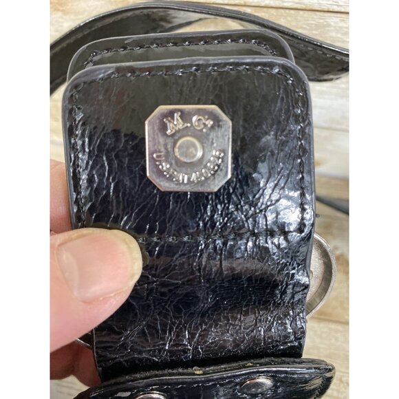 M. C. Marc Chantal Croc Embossed Leather Shoulder Purse Bag Black Handbag - Picture 8 of 16